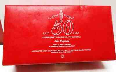 1965 50TH ANNIVERSARY COCA COLA BOTTLE -DISPLAY BOX WITH CERTIFICATE