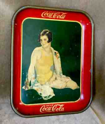 Vintage 1929 Coca Cola Tray Rare Bottle Version TINDECO