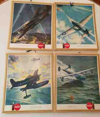 1945 Coca Cola WWII war airplane hangers cardboard signs near set (19 of 20)