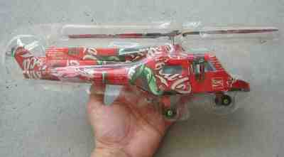 COCA COLA HELICOPTER MADE FROM REAL ALUMINUM COCA-COLA CANS MADE IN VIETNAM, NIP