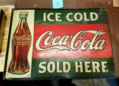 Original RARE 1927's COCA-COLA  Soda Pop Gas Station SIGN 