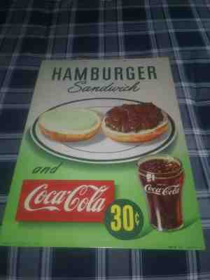 VINTAGE COCA COLA CARDBOARD 1949 HANGING SIGN