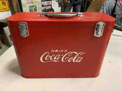 Vintage RARE Coca-Cola Airline Cooler GAS OIL SODA Minty Metal Drink Suitcase