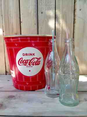 1950s rare coca cola popcorn bucket - vintage coca cola ice bucket 