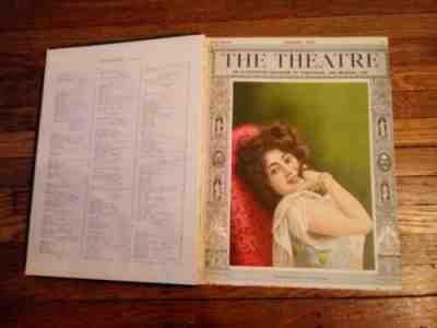 1903 BOUND BOOK THE THEATER MAGAZINES ANTIQUE ADS AUTOMOTIVE 12 ISSUES BEAUTY
