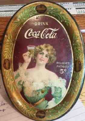 1907 Coca Cola Authentic Relieves Fatigue 5C Tip Change Tray. Very Nice.