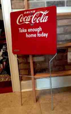 Vintage 1950's Coca-Cola Store Display Metal Bottle Crate Rack Sign