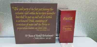 LOT: COCA COLA BOTTLING NORFOLK, VIRGINIA 75th ANNIVERSARY BOX SET, CRYSTAL BOTT