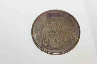 RARE Coca Cola Honolulu Hawaii 75th Anniversary Bronze Round Bar Coin   (1)