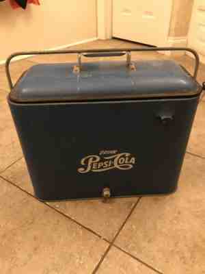 Vintage 60’s Pepsi Cooler - Metal, Blue, Antique Coca Cola
