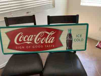 COCA COLA COKE METAL SIGN -1958 - Painted in Sioux City, Iowa