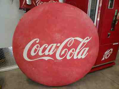 VINTAGE 36" ROUND COCA-COLA BUTTON SODA COKE SIGN