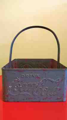Vintage Coca Cola Steel Stadium Vendor Bottle Carrier