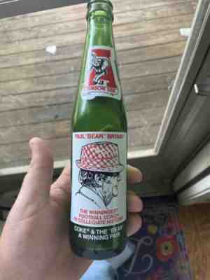 Green Coca Cola Paul Bear Bryant Bottle Error Rare