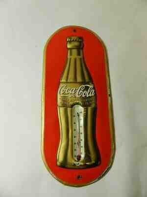 VINTAGE 1938  COCA-COLA BOTTLE ADERVTISING THERMOMETER- VINTAGE DINER- DRIVE-IN