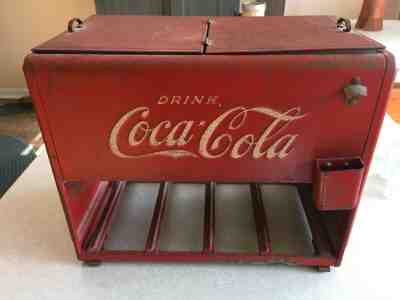  Original 1930's Coca Cola Salesman Sample Cooler with Bottles