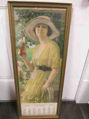 Coca-Cola 1920 Calendar Intact and Complete Excellent condition Golfing Woman