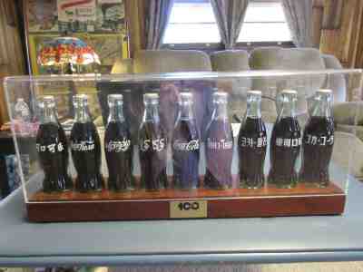 RARE! Coca Cola 100th Ann. International 9 Bottle Dealer Set with Taiwan Bottle
