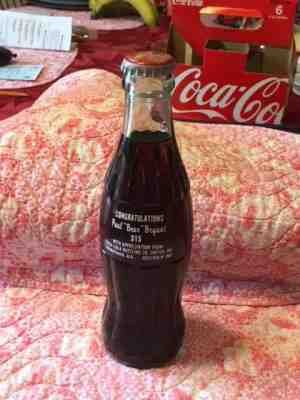 Presentation bottle--Paul "Bear" Bryant 315 wins