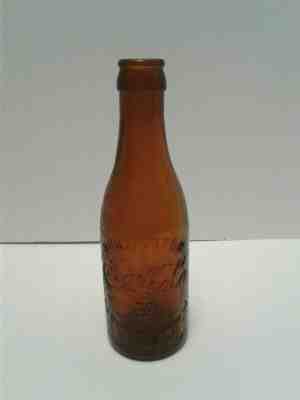 Vintage Coca Cola Amber Straight Side Bottle 6.5 ounce Huntington WVA