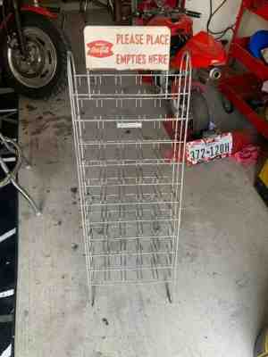 VINTAGE 60'S COCA COLA BOTTLE RACK ,RARE, FISHTAIL SIGN