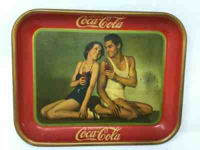 Authentic 1934 Tarzan Coca-Cola Serving Tray Weissmuller & O'Sullivan Coke Soda