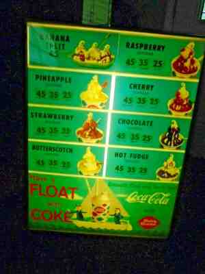 Vintage Very Rare Coke And Dairy Queen Lighted Ice Cream Menu Sign Board