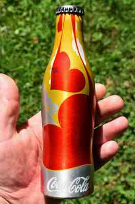 *X RARE! Belgium WHITE Coca Cola logo version M5 Lovebeing Aluminum Coke Bottle 