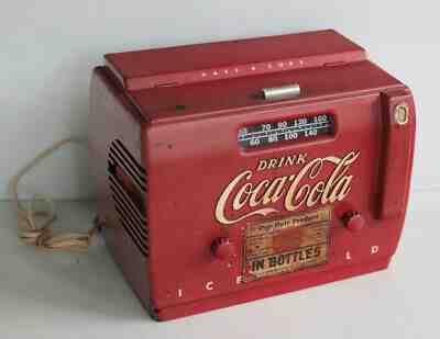 1949 Original COCA COLA AM Cooler Tube Radio works