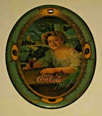 COCA COLA COKE 1909 TIP CHANGE TRAY HILDA CLARK ST LOUIS WORLDS FAIR AUTHENTIC