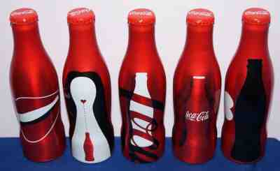 Set of 5 Aluminium Coca-Cola Bottles HUNGARY 2015