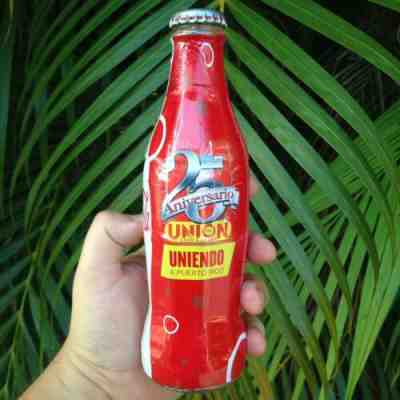 Puerto Rico Coca Cola 25th Anniversary 2015 Union Cash Carry Wrap Bottle Rare!!