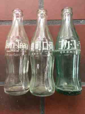 vintage coca cola glass bottles3 Bottles