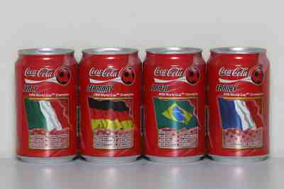 2002 Coca Cola 4 cans set from Cambodia, 2002 FIFA World Cup