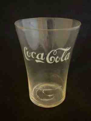 Rare 1904 Coca Cola Flare Glass with Etched Syrup Line nice condition 3 3/4" T