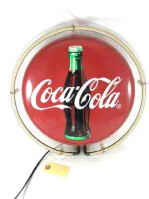 COKE NEON SIGN ROUND BUTTON SIGN METAL12” COCA COLA 