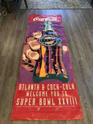 Huge Vintage Coca Cola 1993 Superbowl Buffalo Bills Dallas Cowboys Street Banner