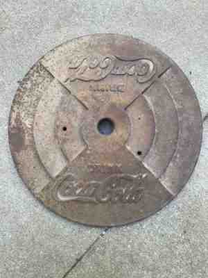 Vintage 30s-40s Coca-Cola Cast Iron Base Lollipop Coke Sign Policeman