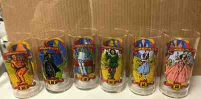 1989 WIZARD OF OZ COCA COLA 50TH ANNIVERSARY SET OF 6 GLASSES