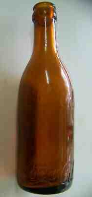 Knoxville Tennessee TN Amber Arrow Straight Side embosed Script Coca Cola Bottle