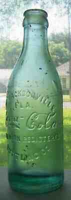 Jacksonville Florida FL Straight Side embossed Script Coca Cola Bottle 1905 Coke