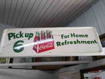 Coke Coca-Cola Pick Up 6 Six Pack Sign Original 1954 