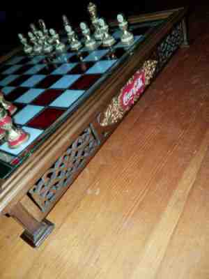 FRANKLIN MINT COCA COLA CHESS SET LIMITED EDITION stained glass BEAUTIFUL 