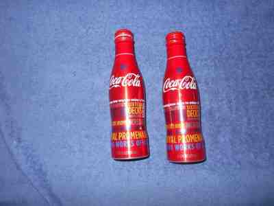 Lot of 2 Coca Cola Bottles Aluminum Oasis Of The Seas Inaugural Cruise-Very Rare