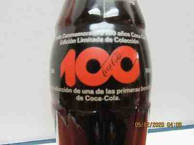 1986 COLUMBIA SA COCA-COLA 100TH ANNIVERSARY BOTTLE -GREAT ATLANTA GA LOGO-SUPER