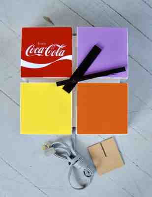 1960s-1970s "Enjoy Coca-Cola" Cubed Light-Up Electrified Clock NOS