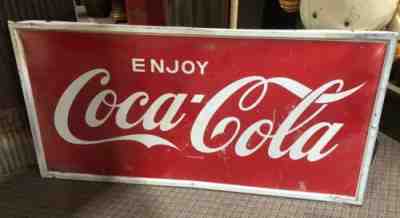 VINTAGE COCA COLA COKE LARGE 72”X 36” SODA POP METAL SIGN DONASCO 1968