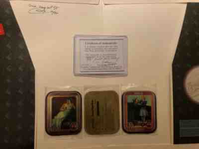 3 Pc. Coca Cola Aluminum Trays Gold  Back Phone Card Set - W/ COA 5/5 Issue