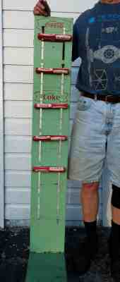 Early 1960's Metal Coca-Cola "Fishtail" Display Rack w/ Retractable Rollers