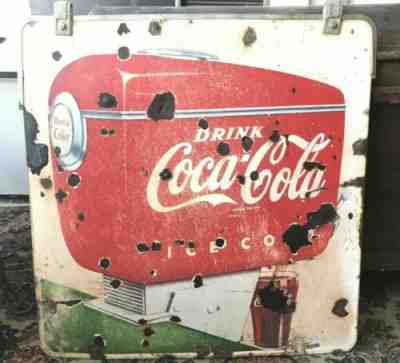 Vintage Coca-Cola Double Sided Metal Sign